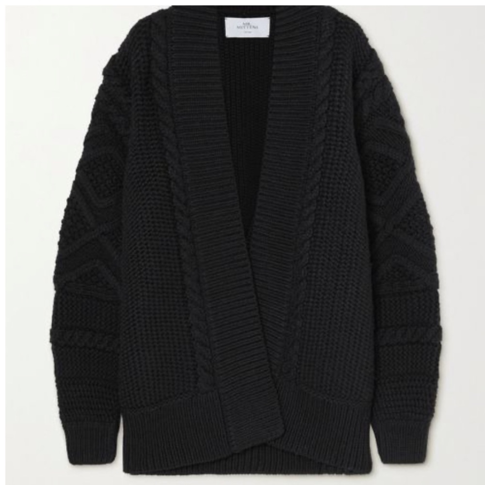 MR MITTENS Cable-Knit Wool Cardigan One Size - Picture 11 of 13